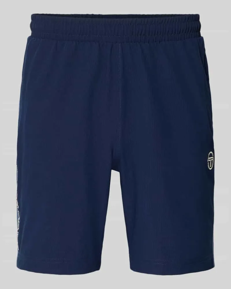 Sergio Tacchini Shorts mit Logo-Print Modell 'GOCCIA Dunkelblau