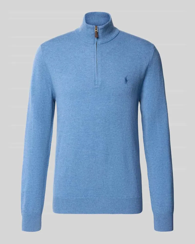Ralph Lauren Regular Fit Troyer aus reiner Wolle Jeansblau