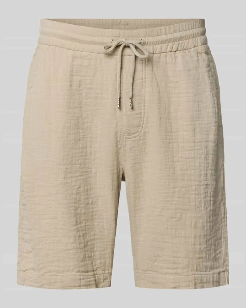 Lindbergh Shorts mit Eingrifftaschen und elastischem Bund Mud