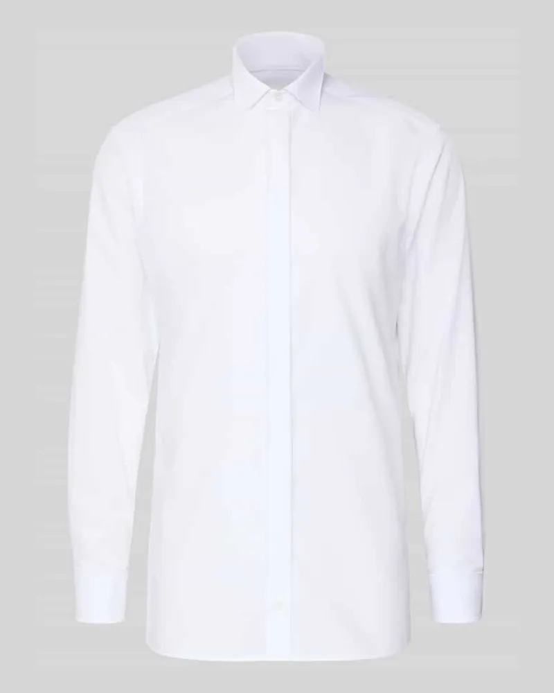 Olymp Modern Fit Business-Hemd mit verdeckter Knopfleiste Weiss