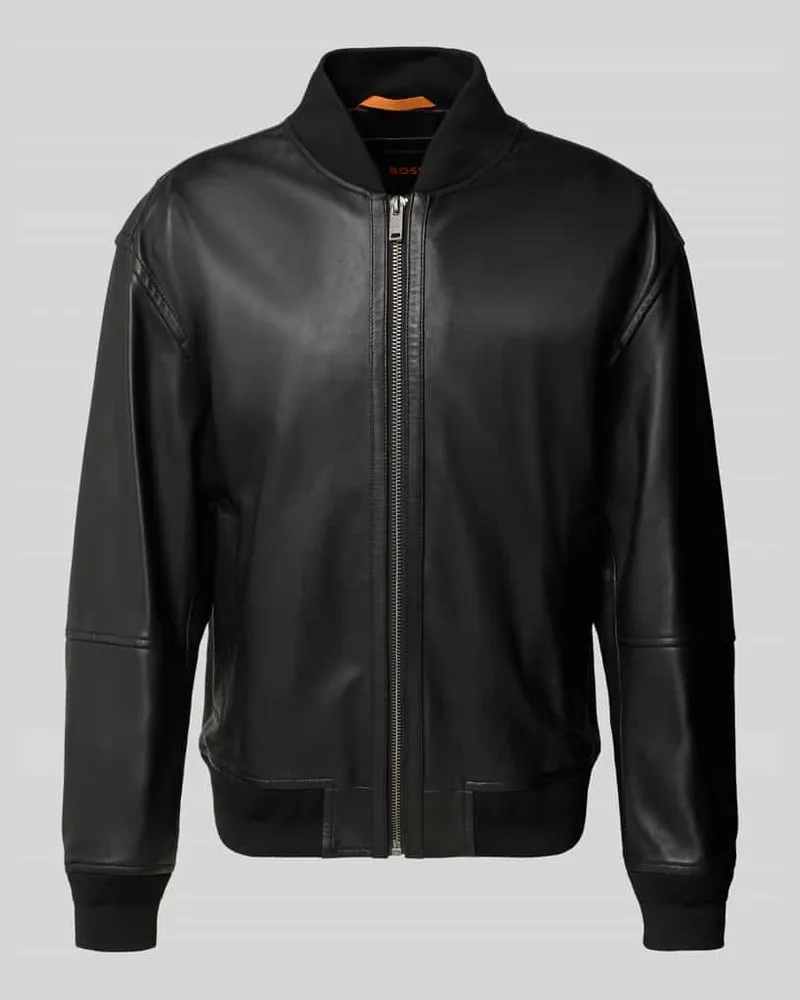 HUGO BOSS Regular Fit Lederjacke aus Lammleder Modell 'JOBRICE 