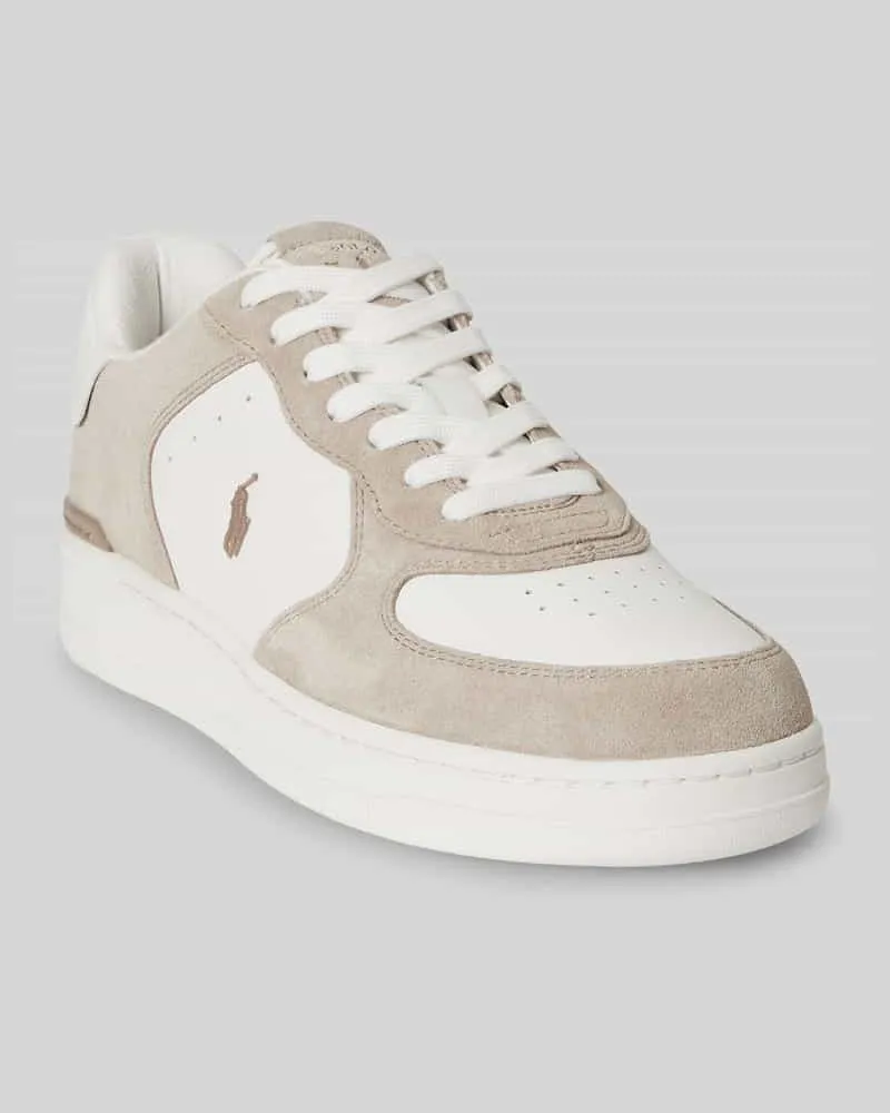 Ralph Lauren Low Top Sneaker aus echtem Leder Beige