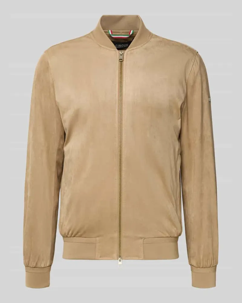 cinque Regular Fit Jacke in Leder-Optik Modell 'Rapid Sand