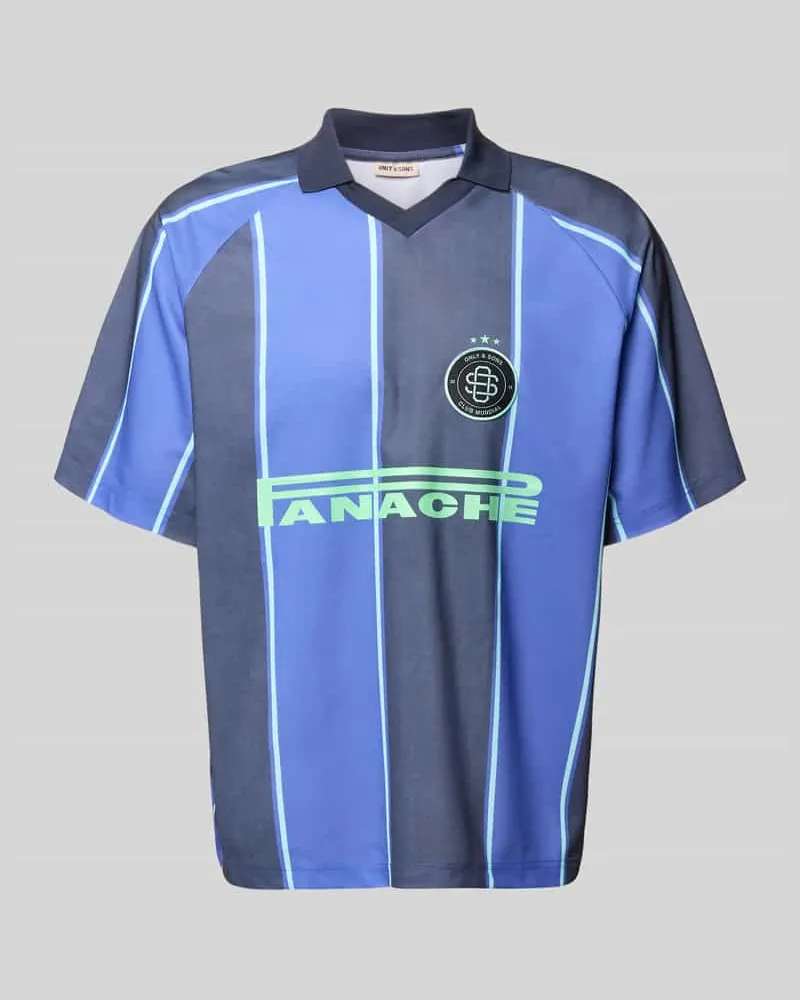 Only & Sons Loose Fit Poloshirt mit Motiv-Print Modell 'ZIDAN Royal