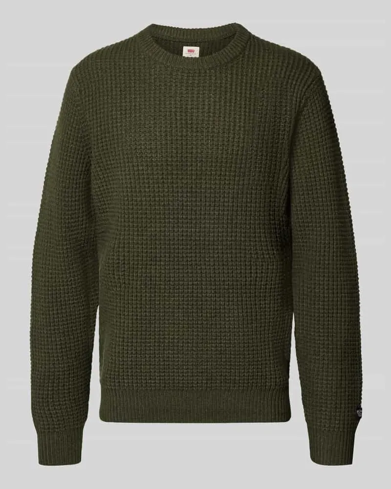 Levi's Strickpullover mit gerippten Abschlüssen Oliv