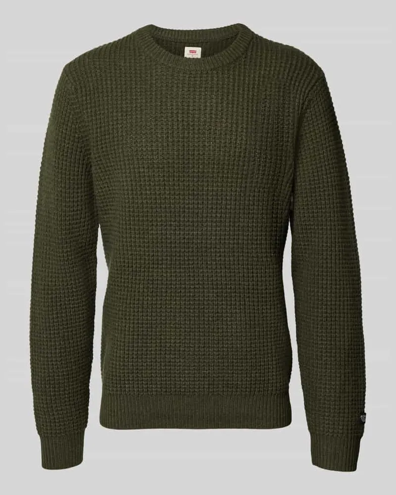 Levi's Strickpullover mit gerippten Abschlüssen Oliv