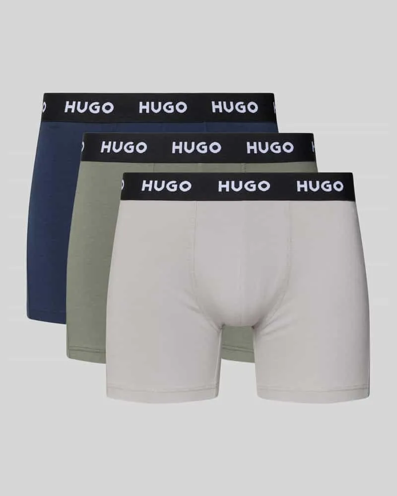HUGO BOSS Skinny Fit Trunks aus Baumwoll-Mix im 3er-Pack Mittelgrau