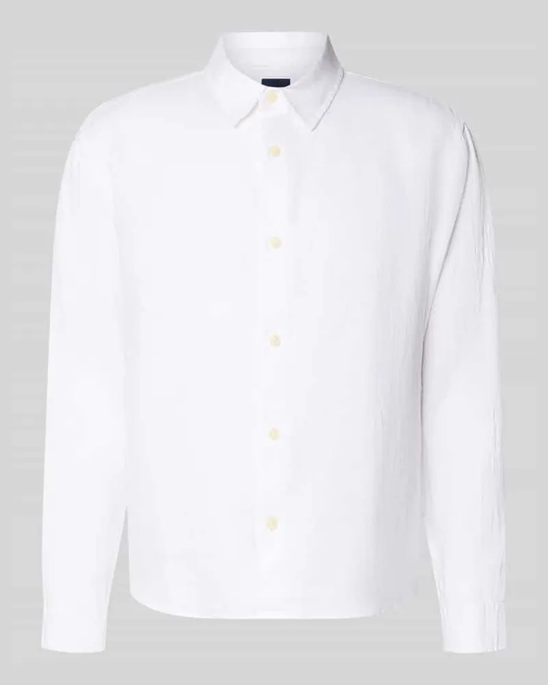 GAP Regular Fit Leinenhemd mit Kentkragen Weiss