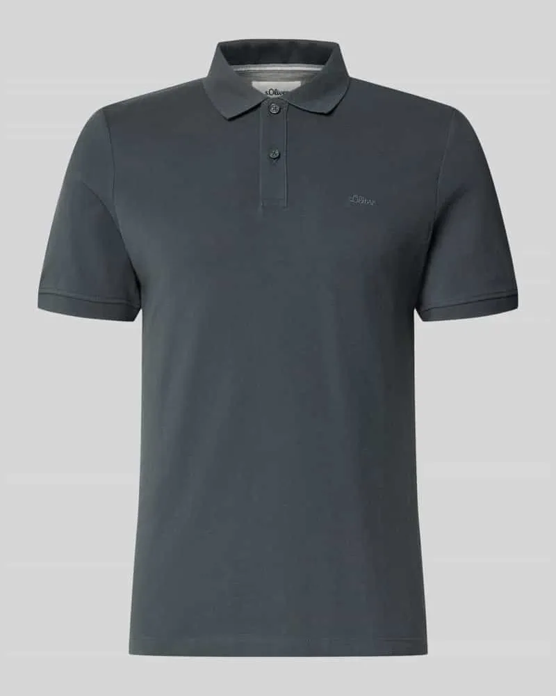 S.Oliver Regular Fit Poloshirt aus reiner Baumwolle Anthrazit