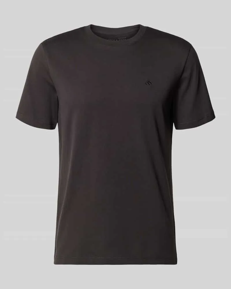 Scotch&Soda T-Shirt mit Label-Stitching und Rundhalsausschnitt Black