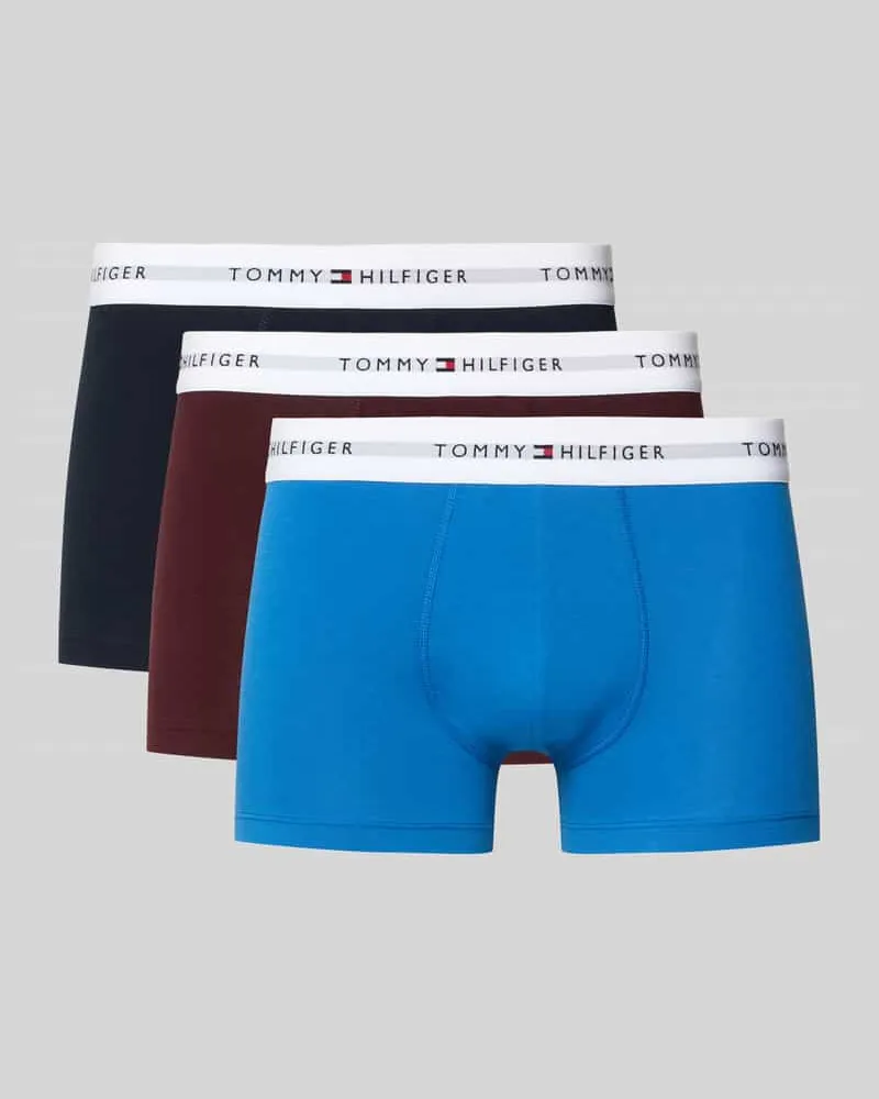 Tommy Hilfiger Slim Fit Trunks aus Baumwoll-Mix im 3er-Pack Bordeaux