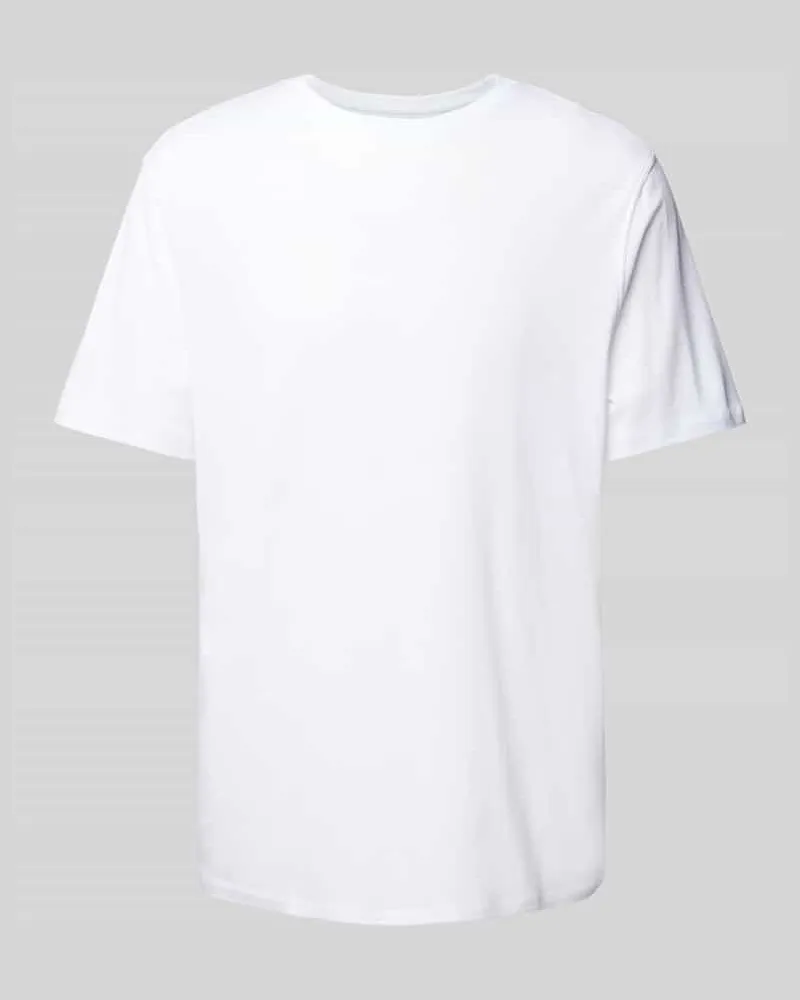 ECOALF T-Shirt mit geripptem Rundhalsausschnitt Modell 'LIMBEALF Weiss