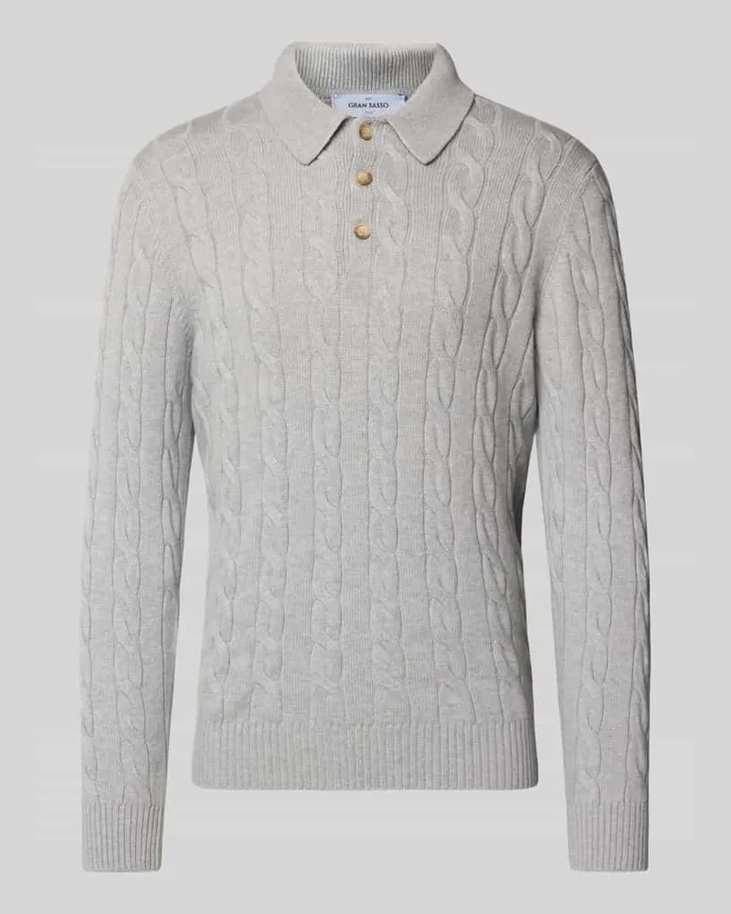 Gran Sasso Strickpullover aus Schurwoll-Viskose-Mix mit Kaschmir-Anteil Hellgrau