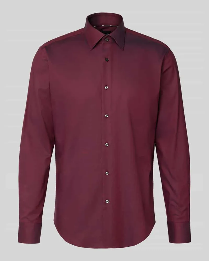HUGO BOSS Regular Fit Businesshemd aus Baumwoll-Mix Modell 'JOE Bordeaux