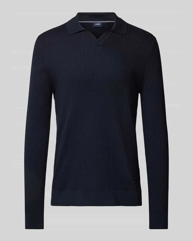 JOOP! Strickpullover mit V-Ausschnitt Modell 'Sachar Marine