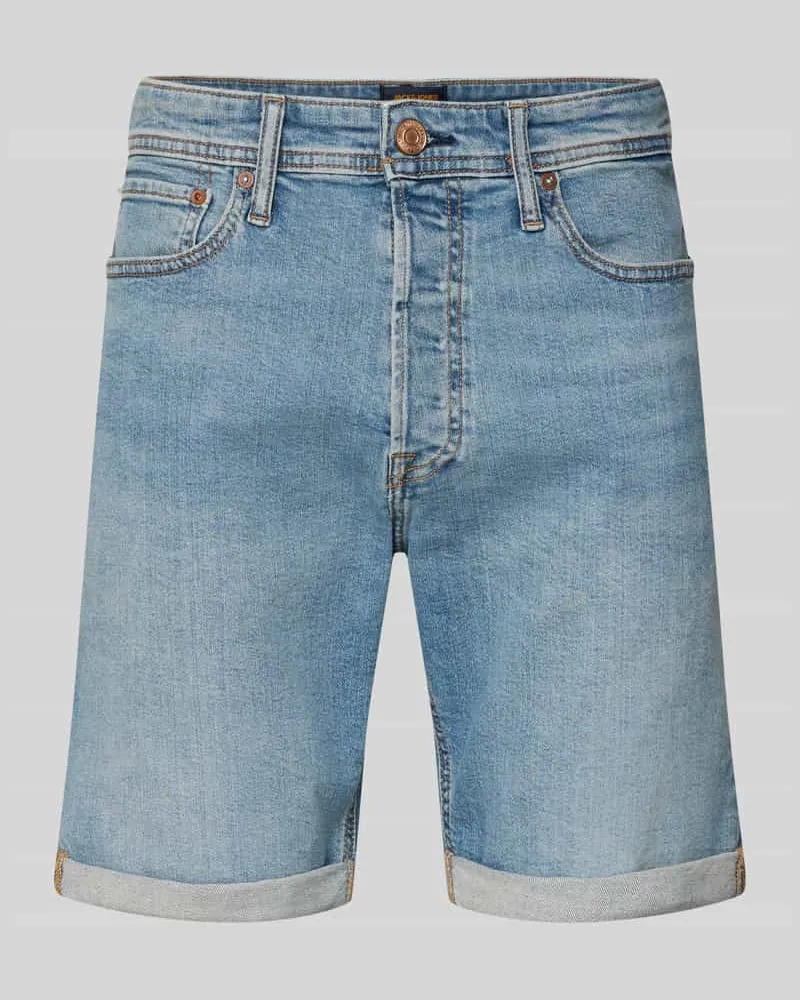 Jack & Jones Regular Fit Jeansshorts mit Umschlag Modell 'RICK Hellblau