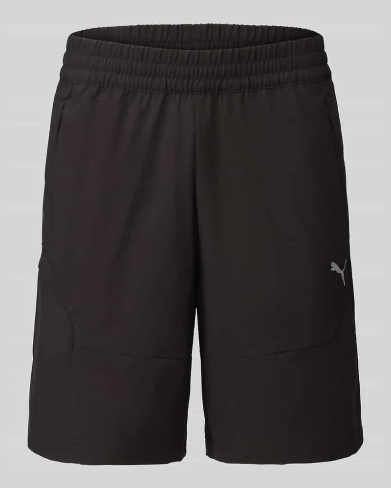 Puma Regular Fit Sportshorts mit Label-Print Black