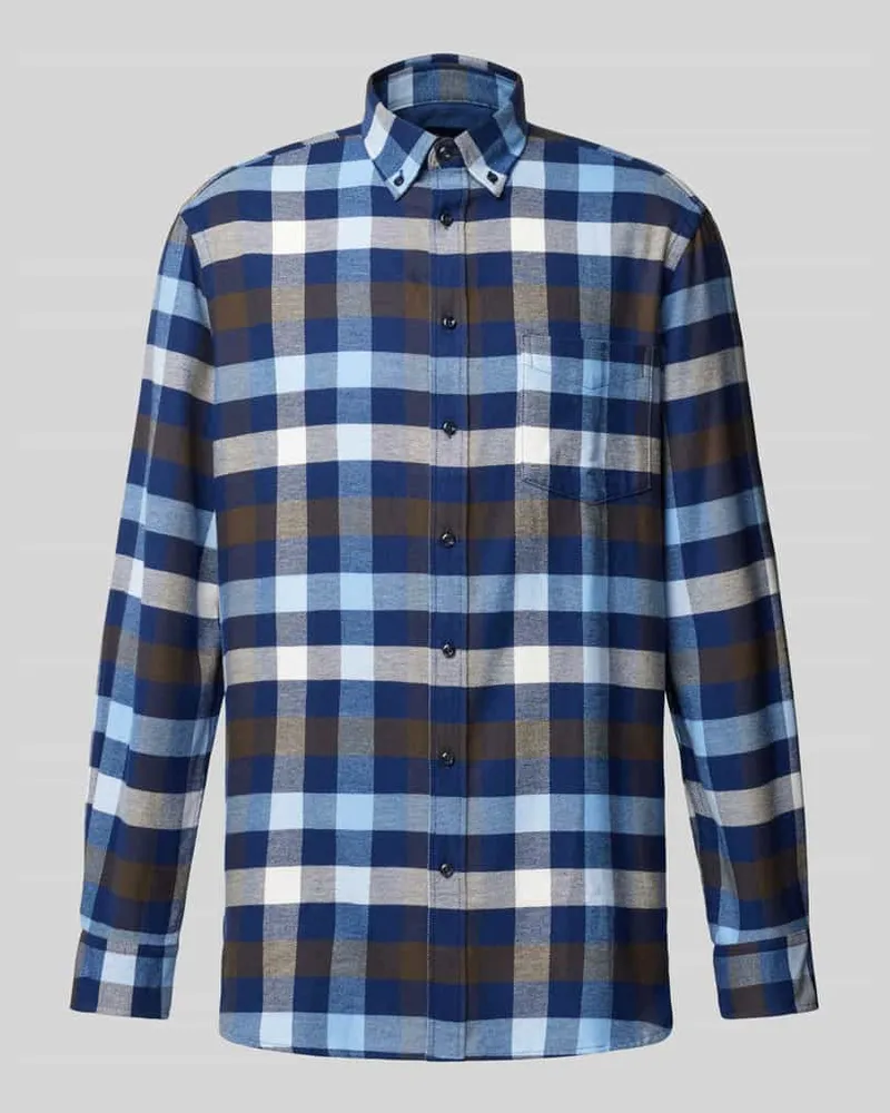 Christian Berg Regular Fit Flanellhemd mit Button-Down-Kragen 