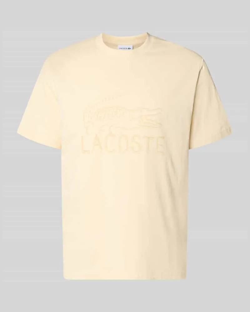 Lacoste Regular Fit T-Shirt aus reiner Baumwolle Beige