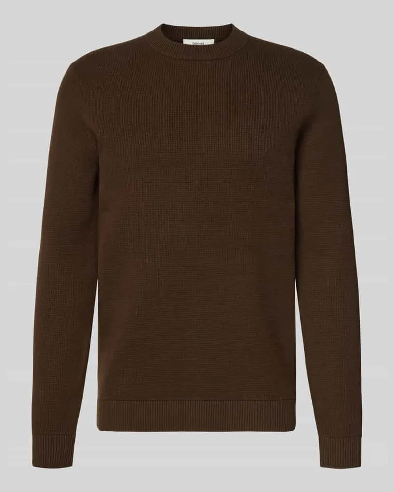 Selected Homme Regular Fit Pullover aus reiner Baumwolle Modell 'DANE Schoko