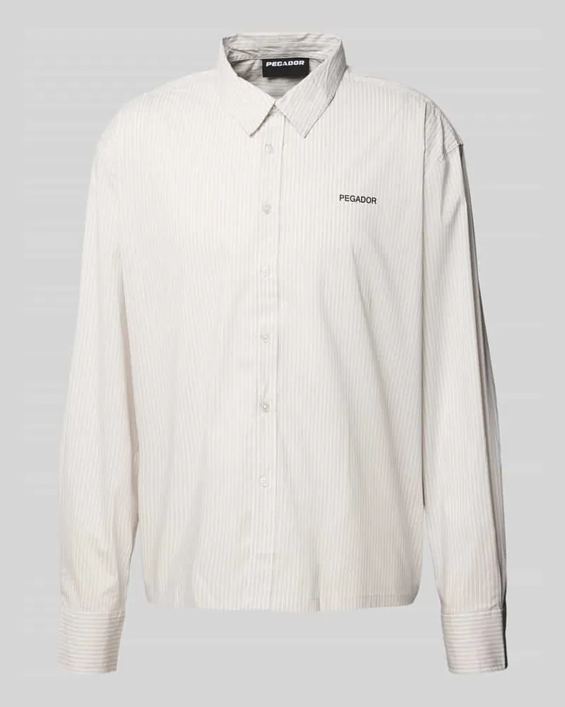 PEGADOR Oversized Freizeithemd mit Label-Print Modell 'MARO Offwhite