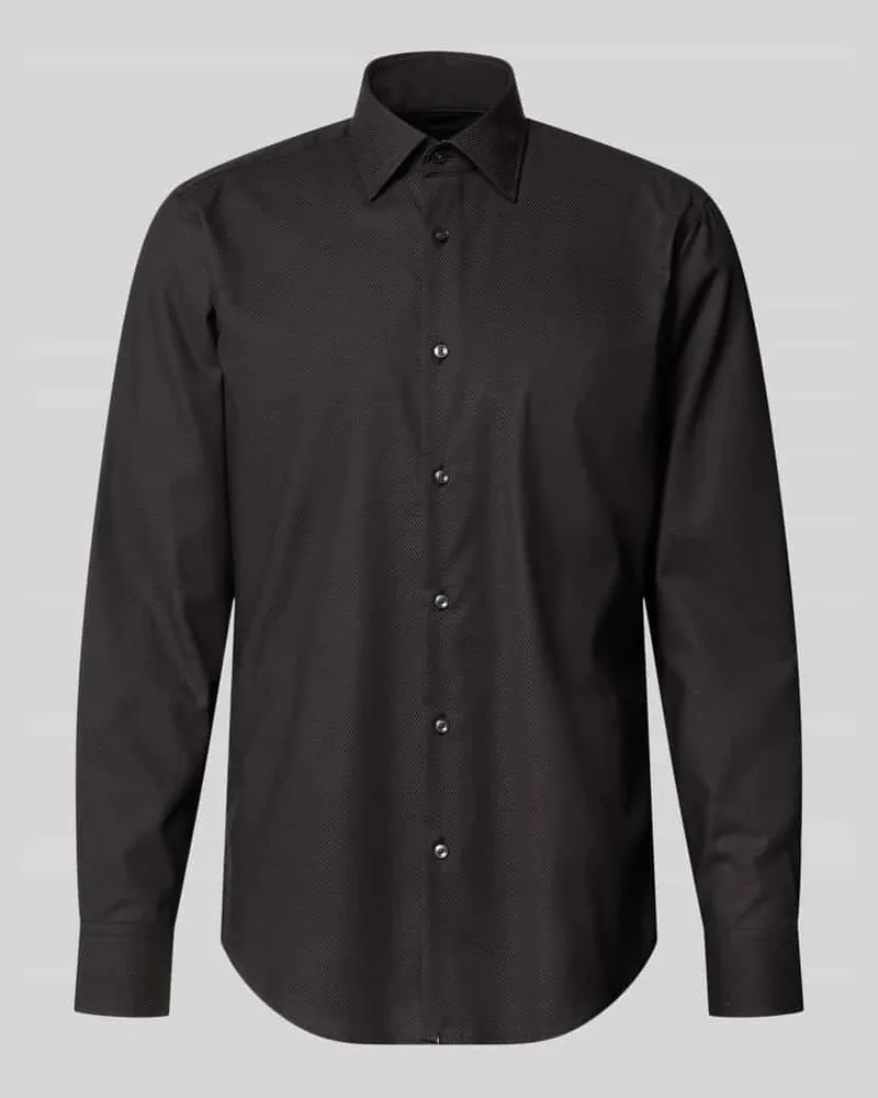 HUGO BOSS Regular Fit Freizeithemd aus Baumwoll-Mix Modell 'H-JOE-K-C1-261 Anthrazit