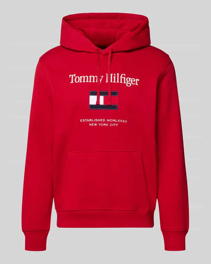 Tommy Hilfiger Regular Fit Hoodie aus Baumwoll-Mix Rot