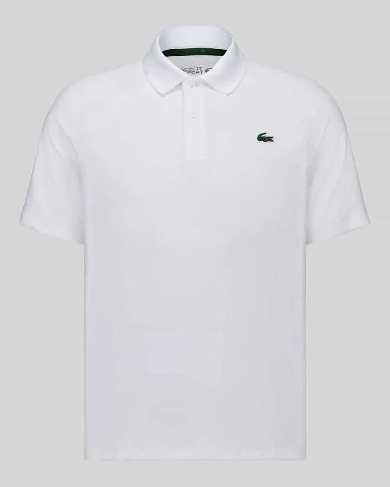 Lacoste Regular Fit Sport-T-Shirt mit Polokragen Weiss