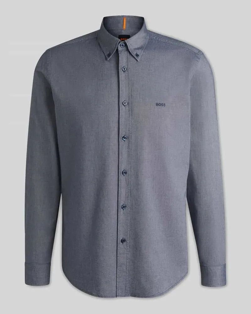 HUGO BOSS Regular Fit Freizeithemd aus Oxford-Baumwolle Modell 'RICKERT Marine