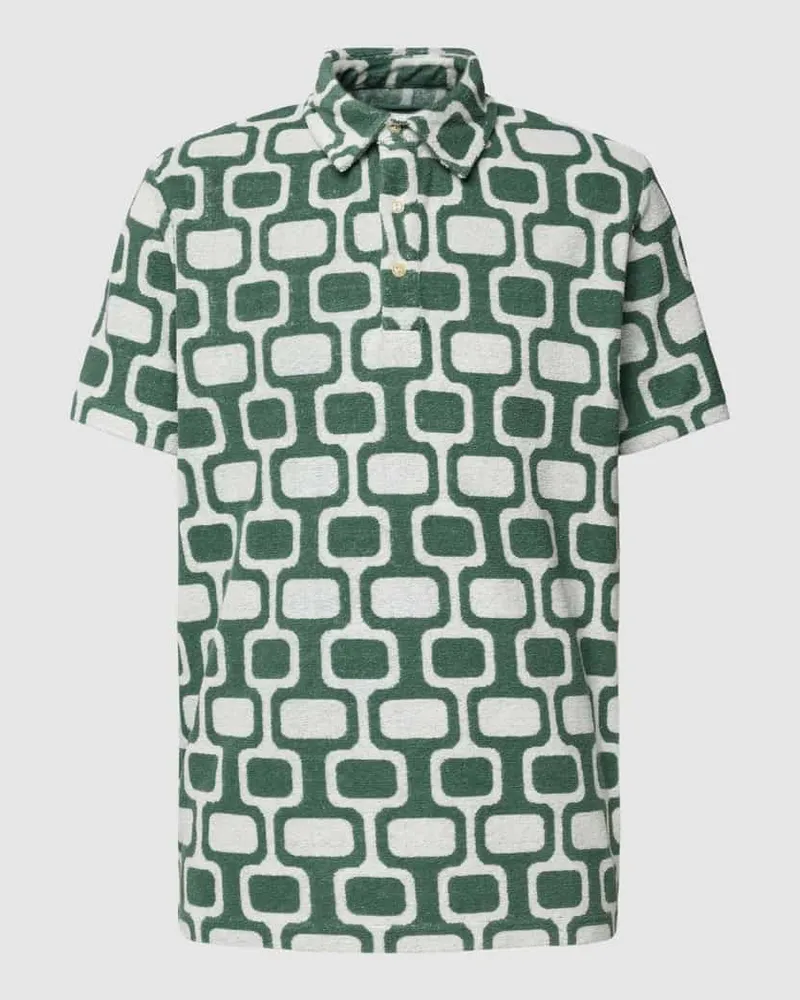 Better Rich Poloshirt mit Allover-Muster Oliv