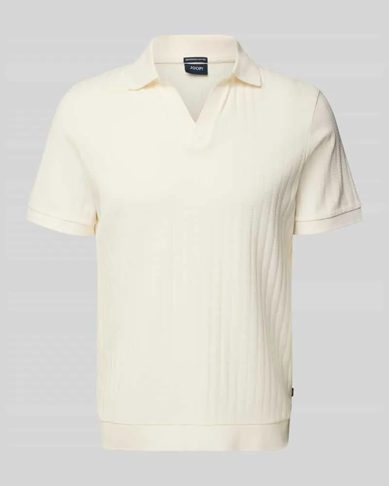 JOOP! Regular Fit Poloshirt mit V-Ausschnitt Modell 'Baronito Offwhite