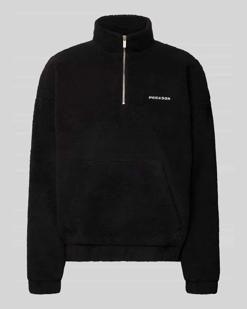 PEGADOR Relaxed Fit Troyer mit Logo-Stitching Modell 'PUKA Black