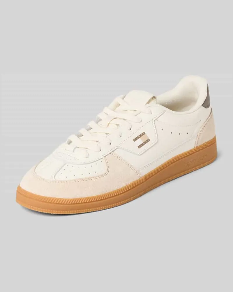 Tommy Hilfiger Low Top Sneaker mit echtem Rindsleder Hellbraun