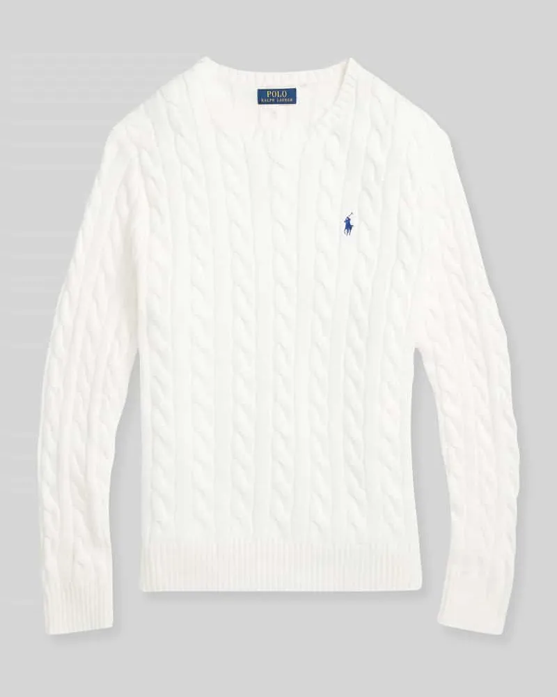 Ralph Lauren Regular Fit Strickpullover aus reiner Baumwolle Weiss