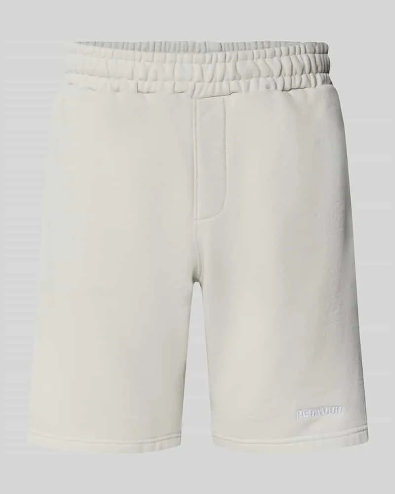 PEGADOR Shorts mit elastischem Bund und Logo-Stitching Hellgrau
