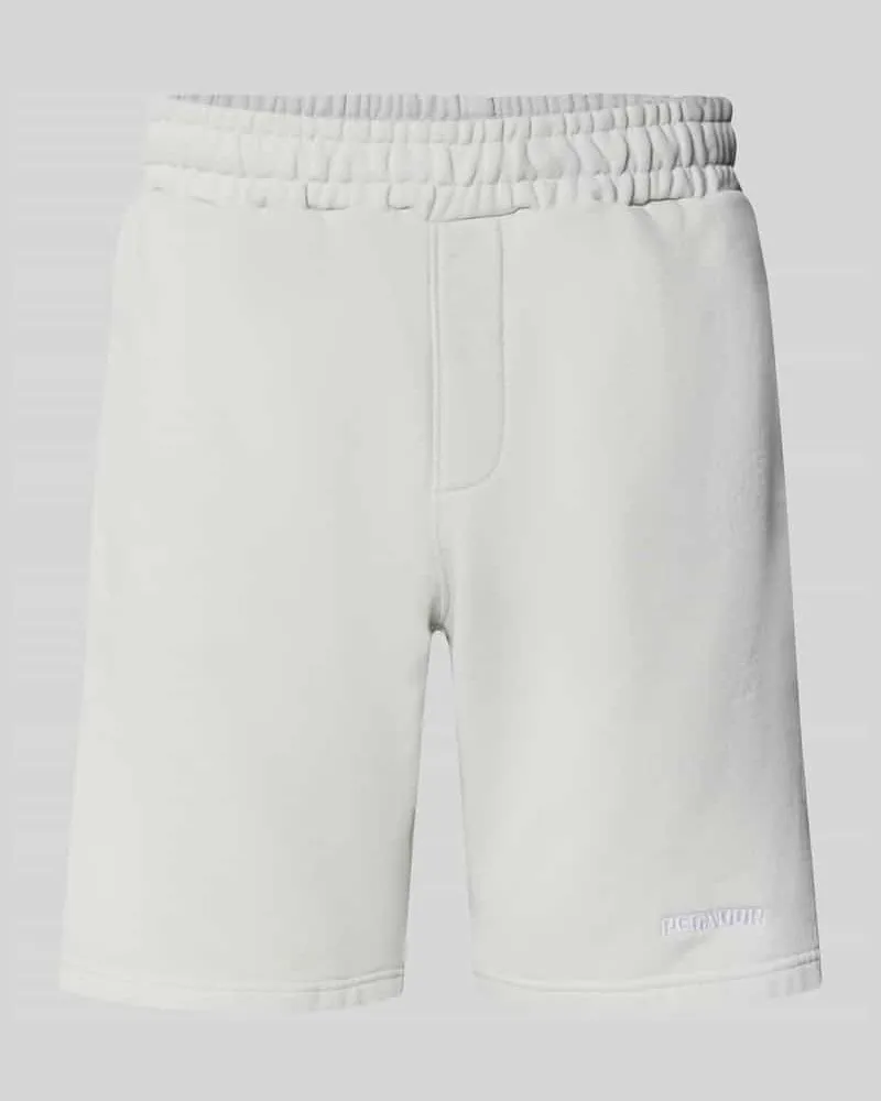 PEGADOR Shorts mit elastischem Bund und Logo-Stitching Hellgrau