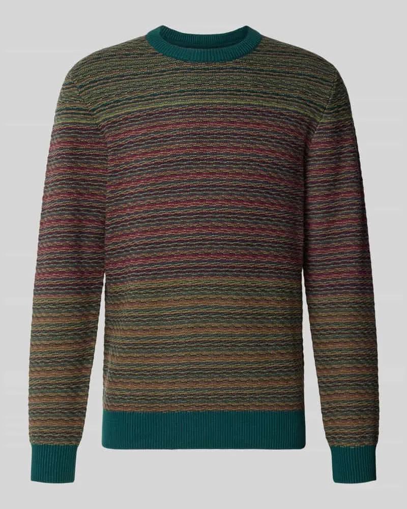 McNeal Regular Fit Pullover aus reiner Baumwolle in Strick-Optik Khaki