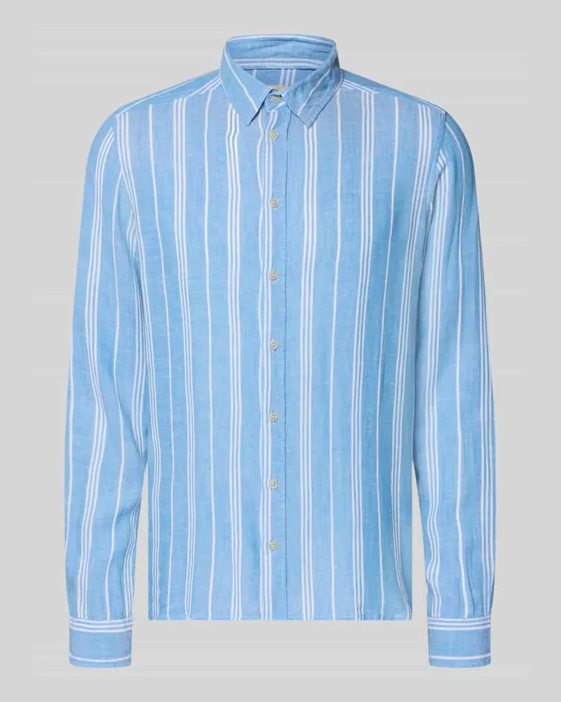 Blend Regular Fit Leinenhemd mit Viskose-Anteil Modell 'Bobby Hellblau