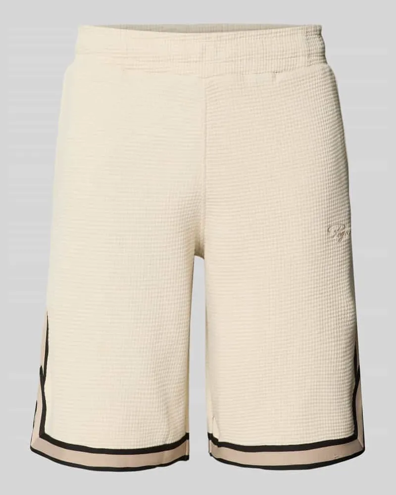 PEGADOR Shorts mit Strukturmuster und Label-Stitching Offwhite