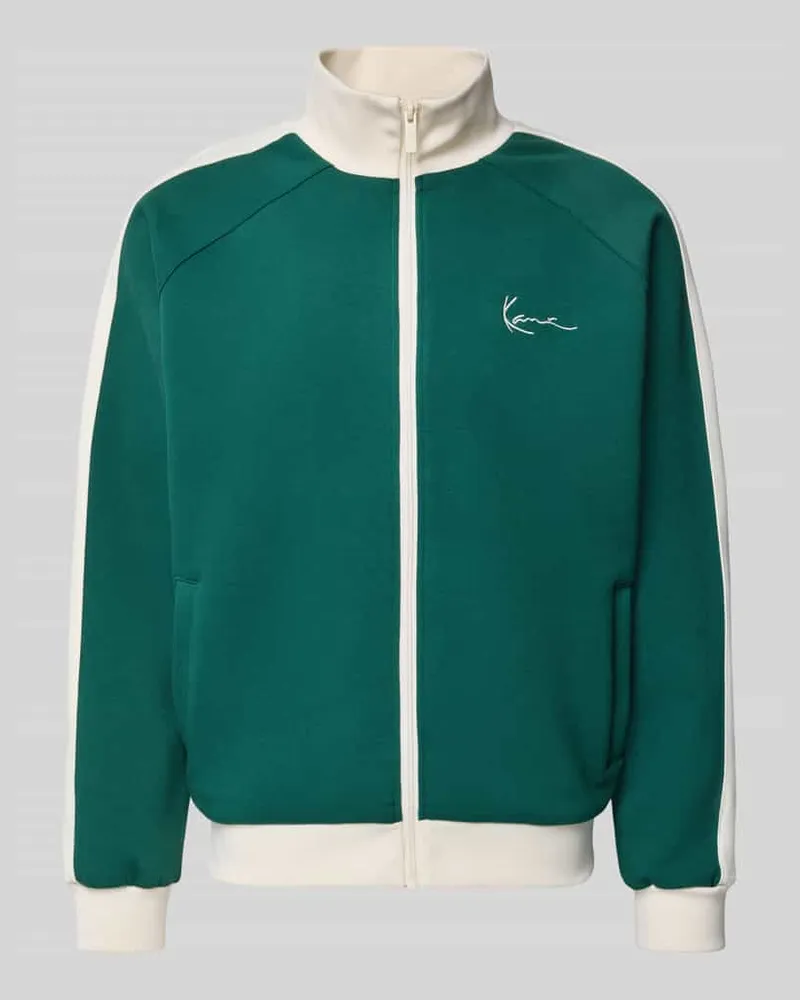 Karl Kani Regular Fit Sweatjacke mit Stehkragen Dunkelgruen