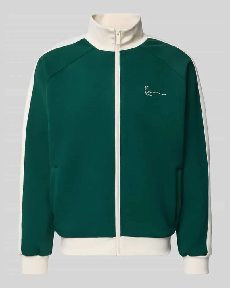 Karl Kani Regular Fit Sweatjacke mit Stehkragen Dunkelgruen