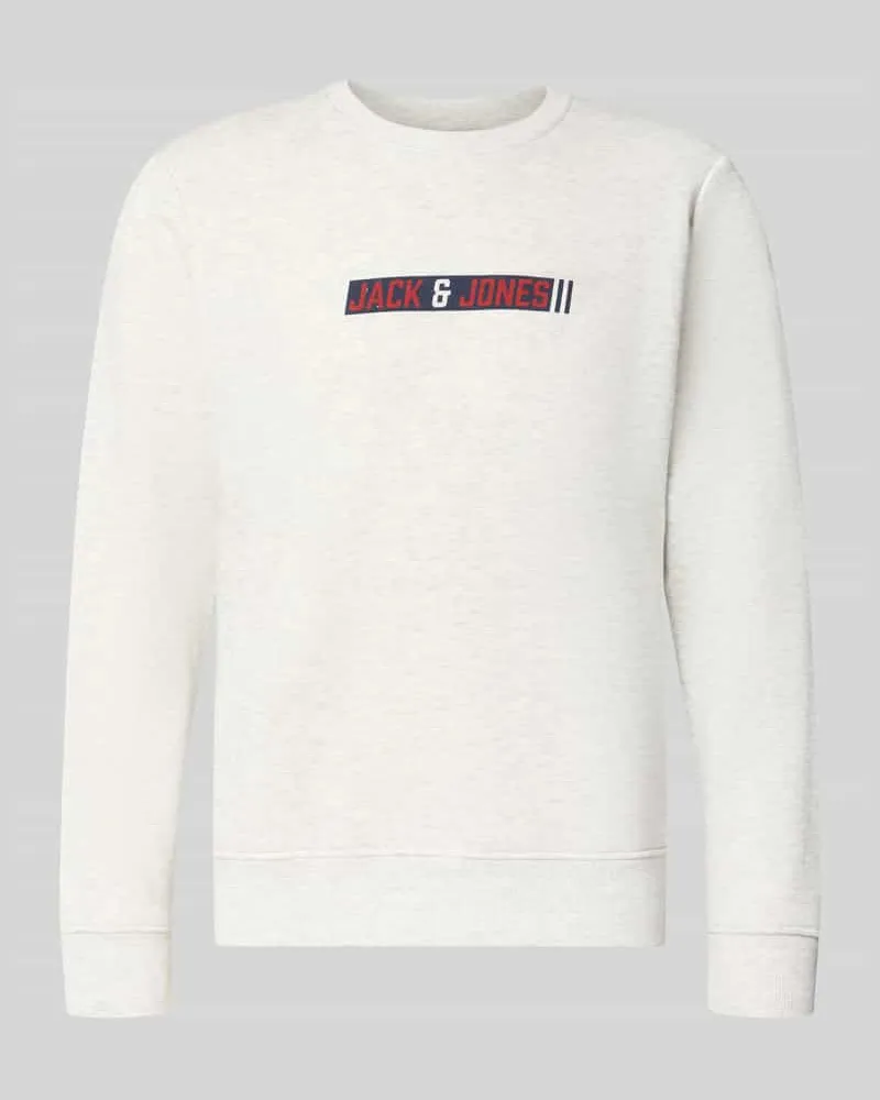 Jack & Jones Regular Fit Sweatshirt mit Baumwoll-Anteil Modell 'Munk Offwhite