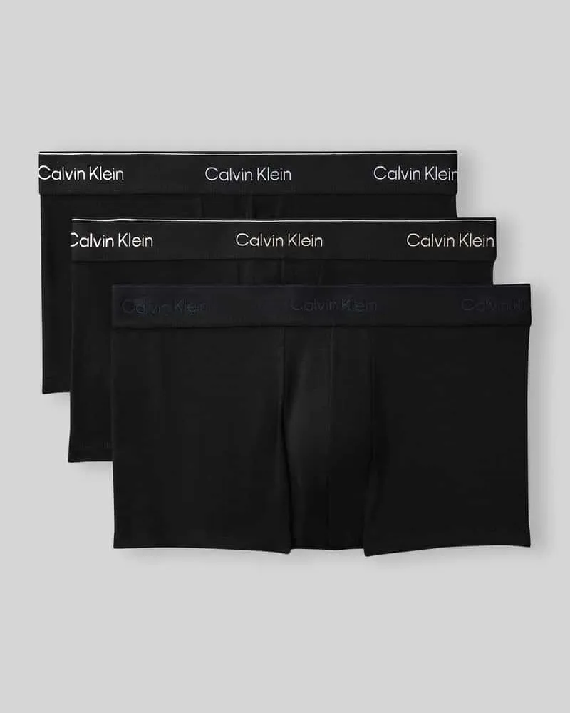 Calvin Klein Slim Fit Trunks aus Baumwoll-Mix im 3er-Pack Black