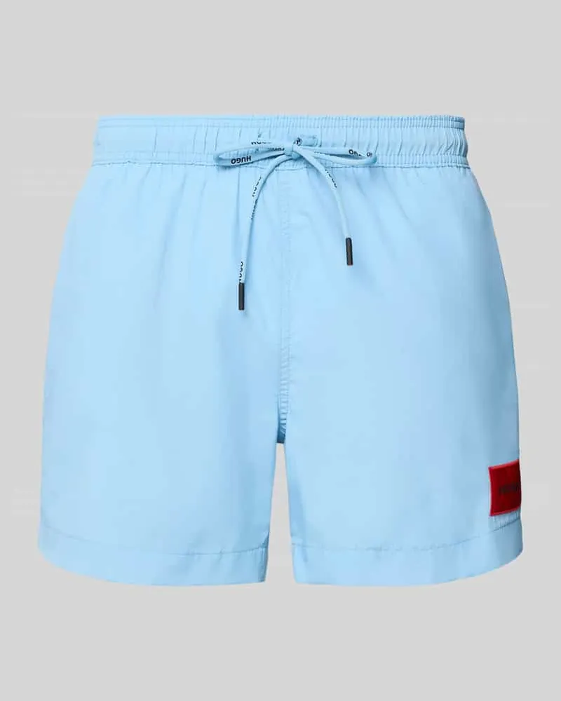 HUGO BOSS Badeshorts mit Label Patch Modell 'DOMINICA Hellblau