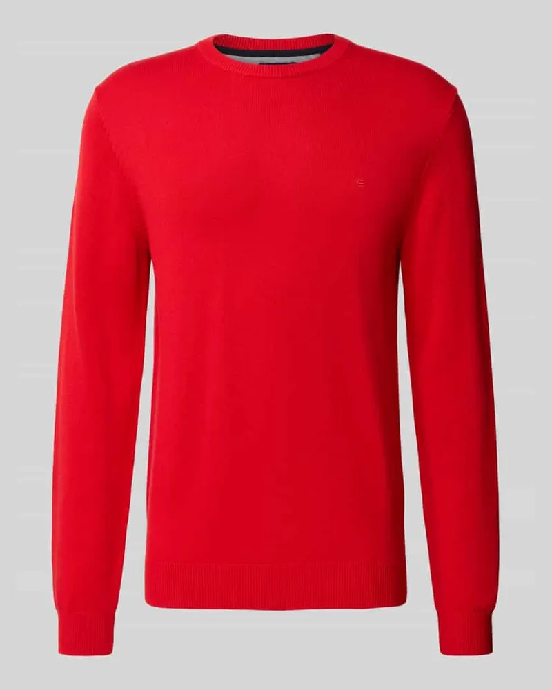 Christian Berg Regular Fit Strickpullover aus Baumwoll-Woll-Mix Rot