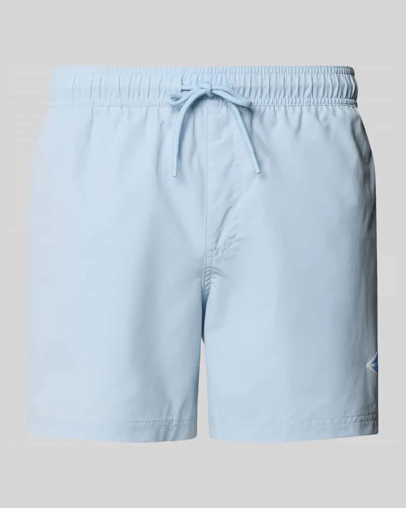 Jack & Jones Straight Fit Badeshorts mit Logo-Detail Modell 'Maui Hellblau