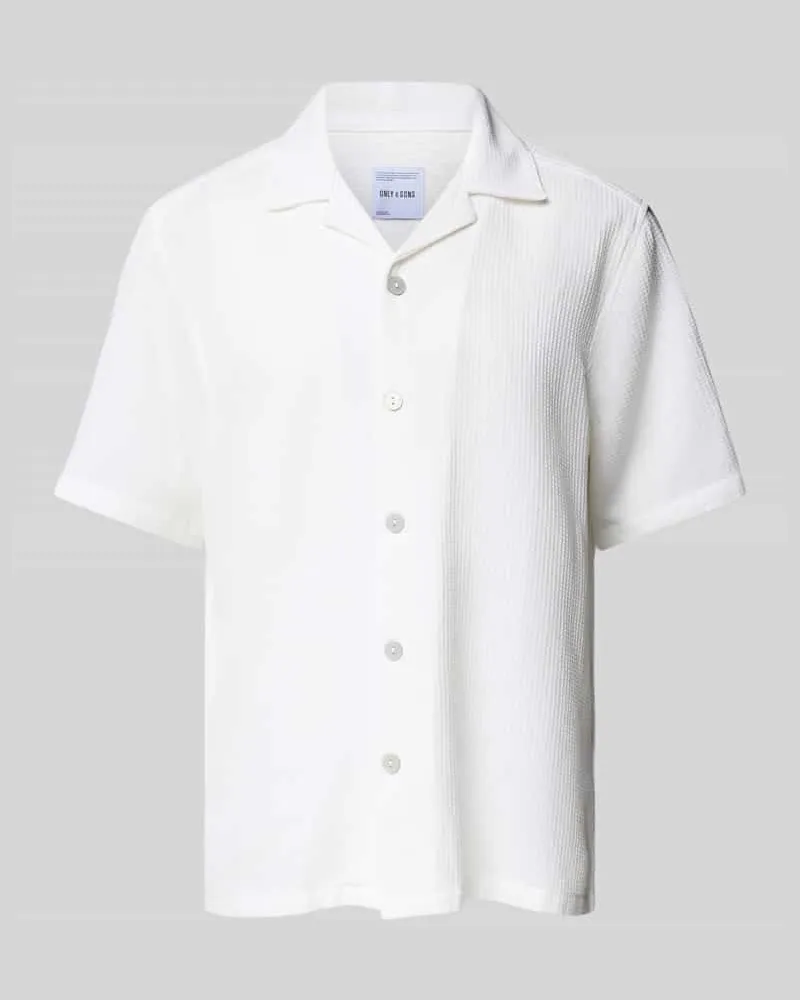 Only & Sons Freizeithemd mit Knopfleiste Modell 'BERTIL Offwhite
