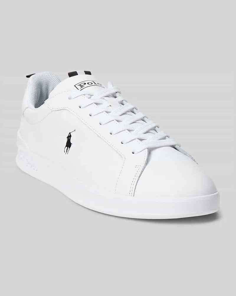 Ralph Lauren Sneaker aus echtem Leder mit Logo-Details Weiss