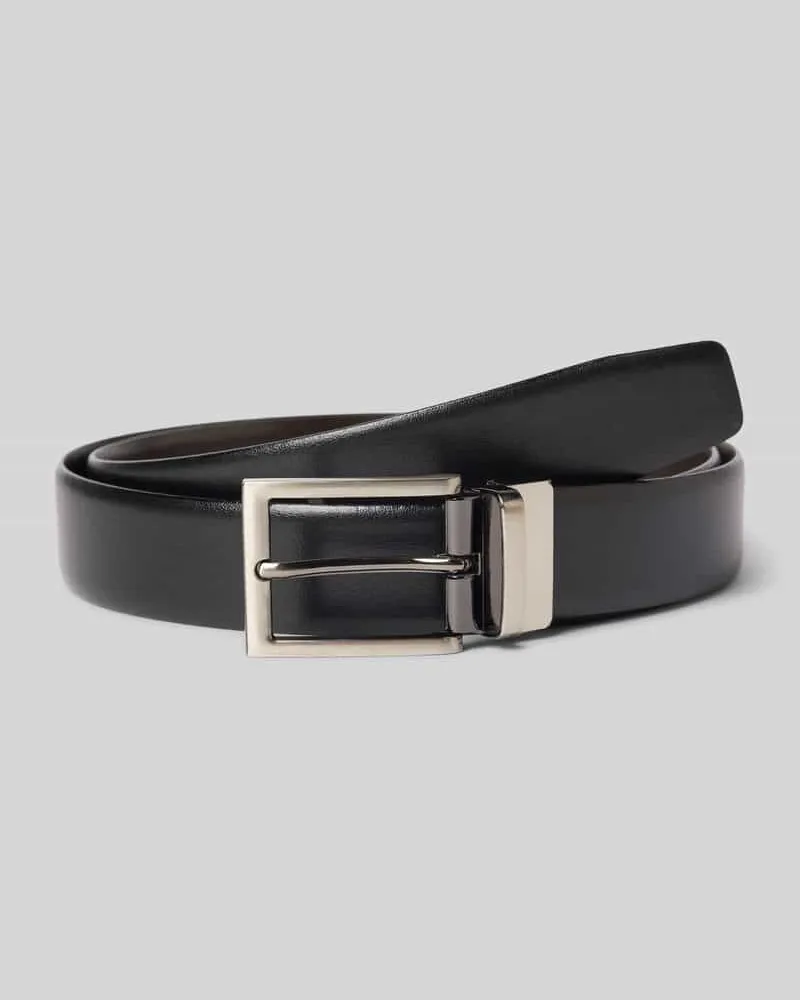 Christian Berg Ledergürtel mit Wendefunktion Black