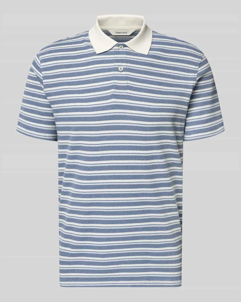 Selected Homme Regular Fit Poloshirt aus Baumwoll-Mix Modell 'BLAZE Offwhite